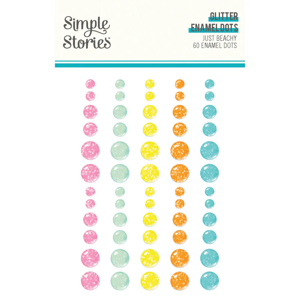 Just Beachy Glitter Enamel Dots - Simple Stories