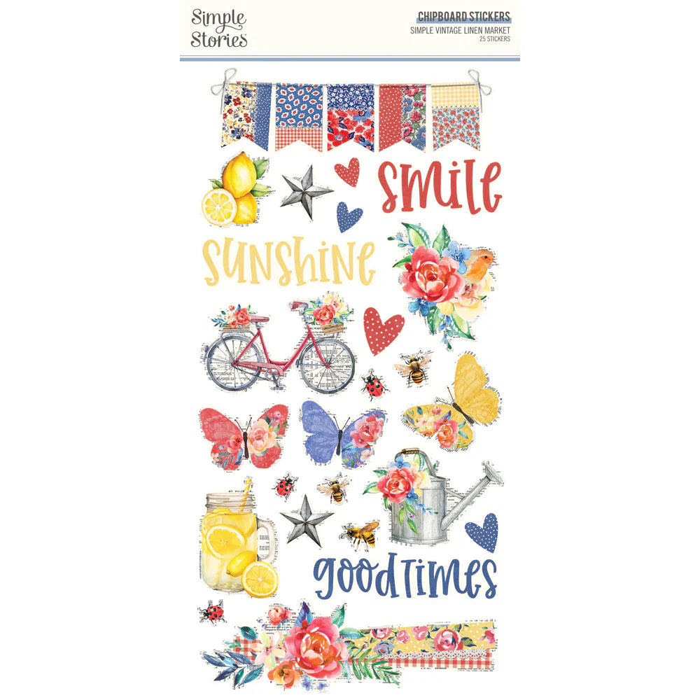 Simple Vintage Linen Market 6" x 12" Chipboard - Simple Stories