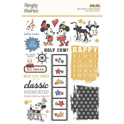 Say Cheese Classic Mouse Rub Ons - Simple Stories