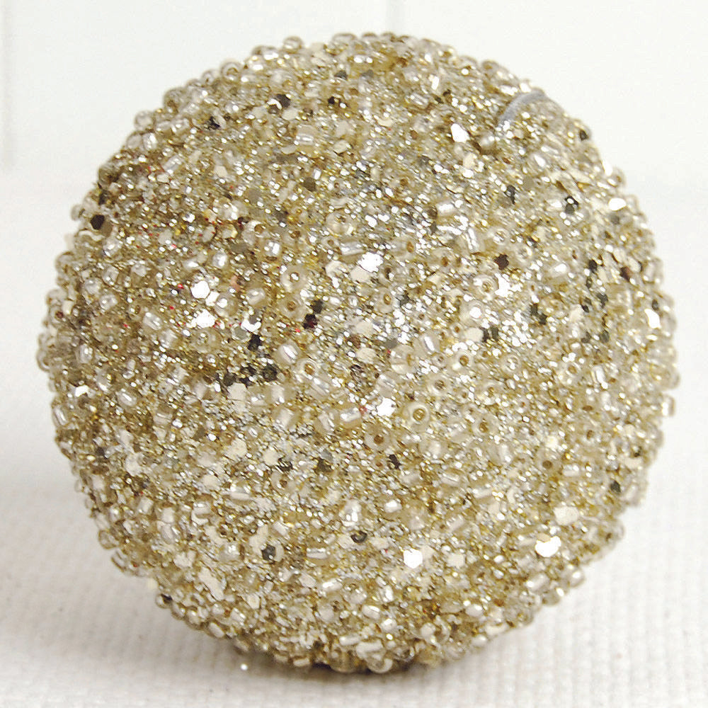 4" Jewel Ball Ornament - Champagne
