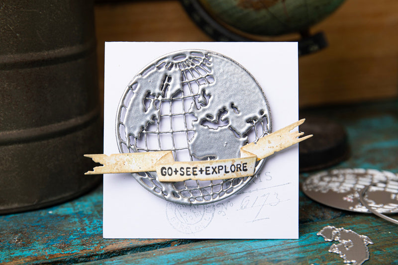 View 3 of World Travel Thinlits Die Set - Back from the Vault by Tim Holtz - Sizzix