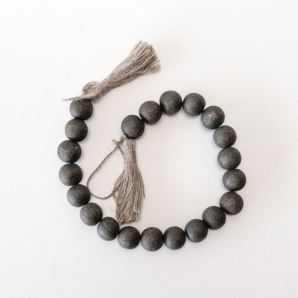 Wood Bead Garland with Tassels