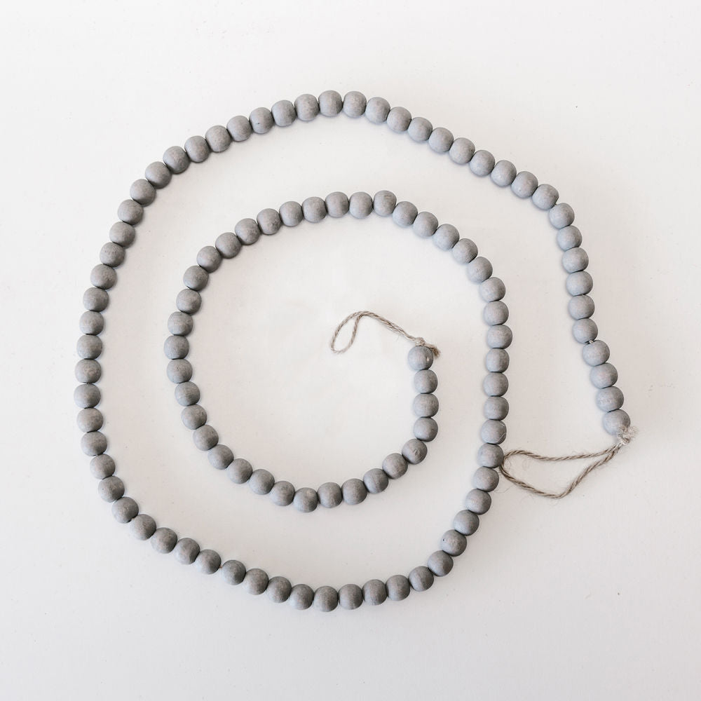 Wood Bead Garland, Gray