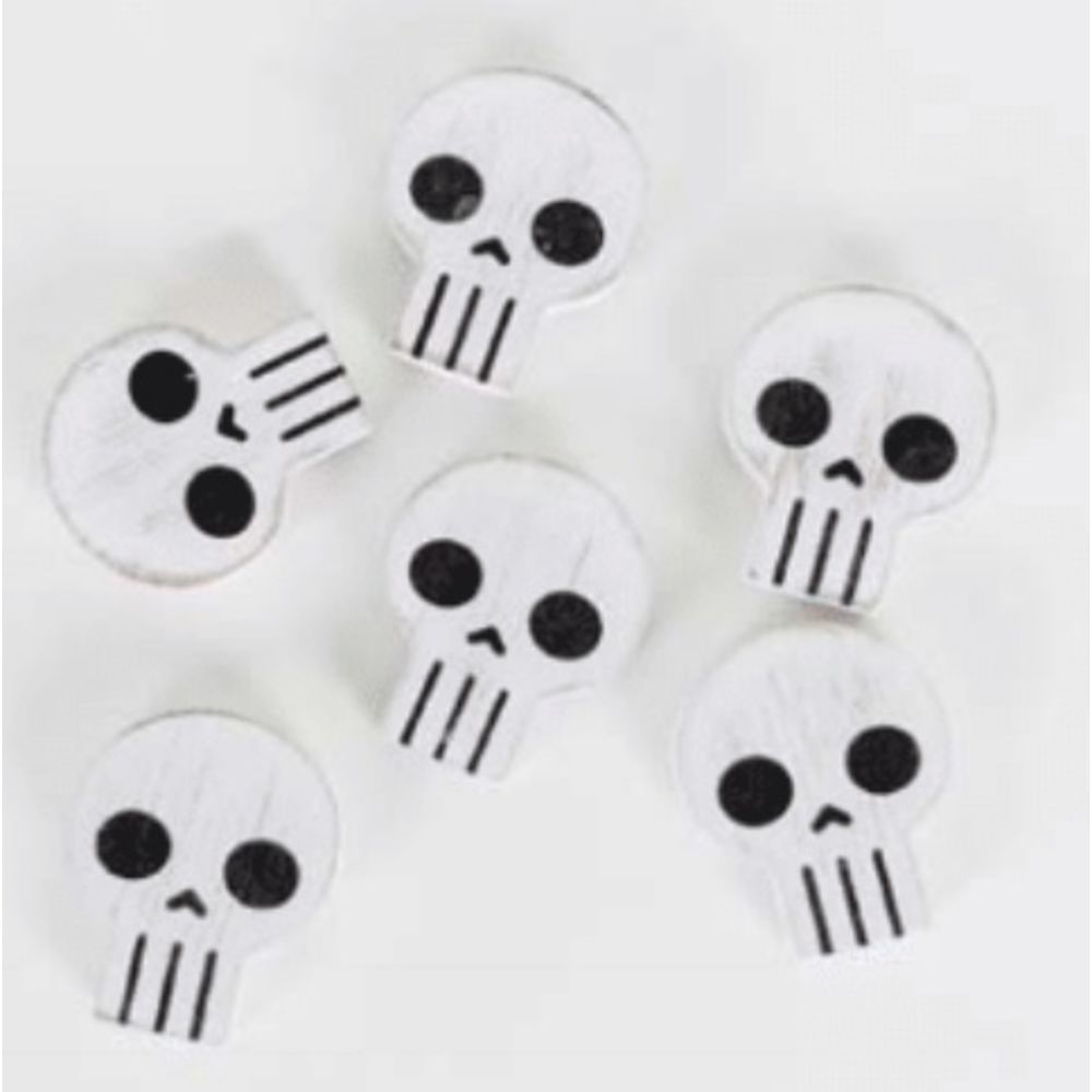 Wood Skull Letterboard Tiles - Set of 6