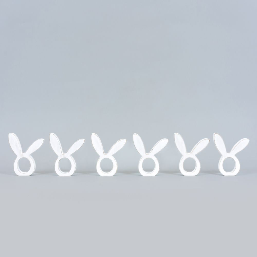 Bunny Ears Wood Napkin Holder - Set of 6