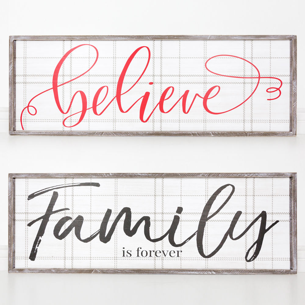 Reversible Family Wooden Framed Sign