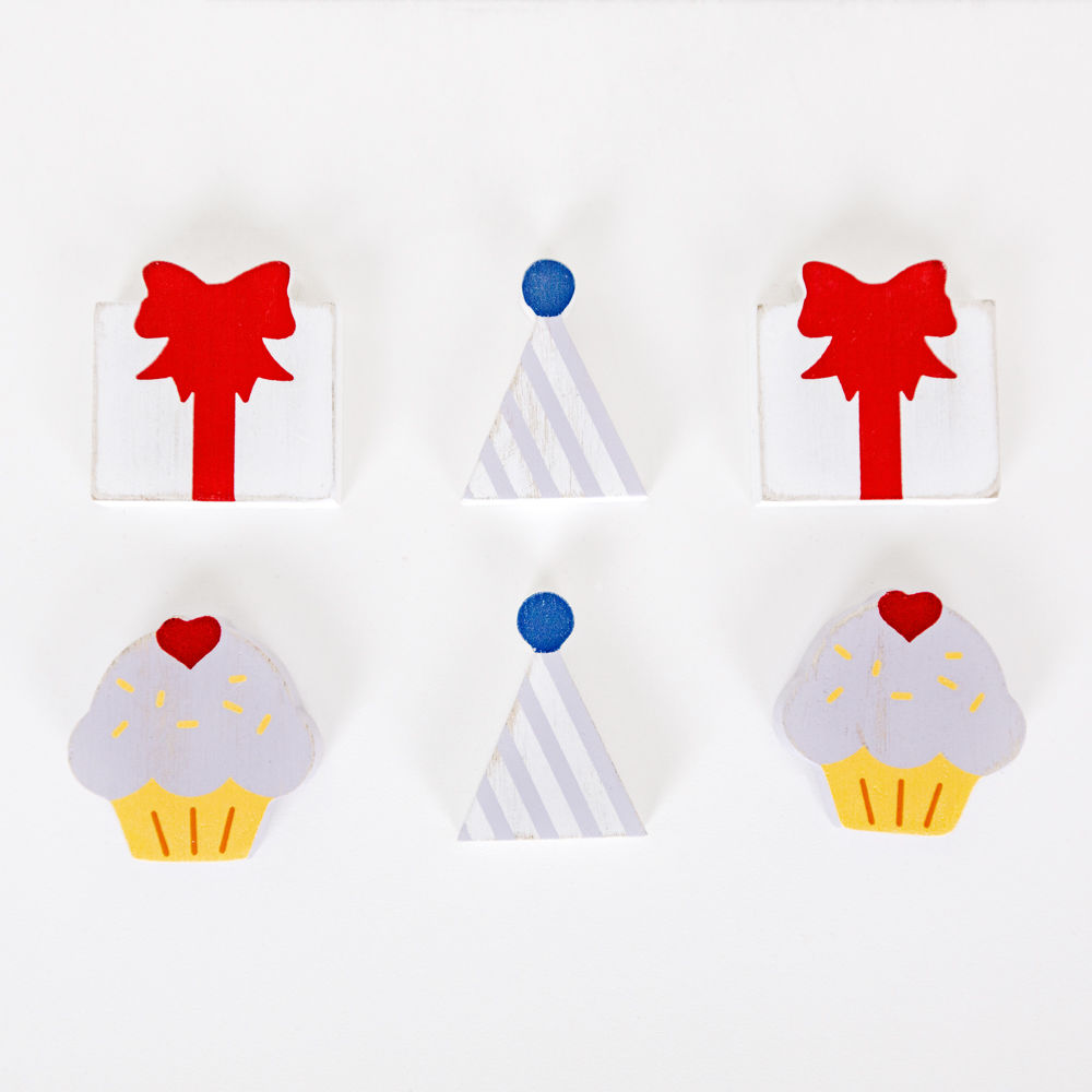 Birthday Wood Shapes 6-Piece Set