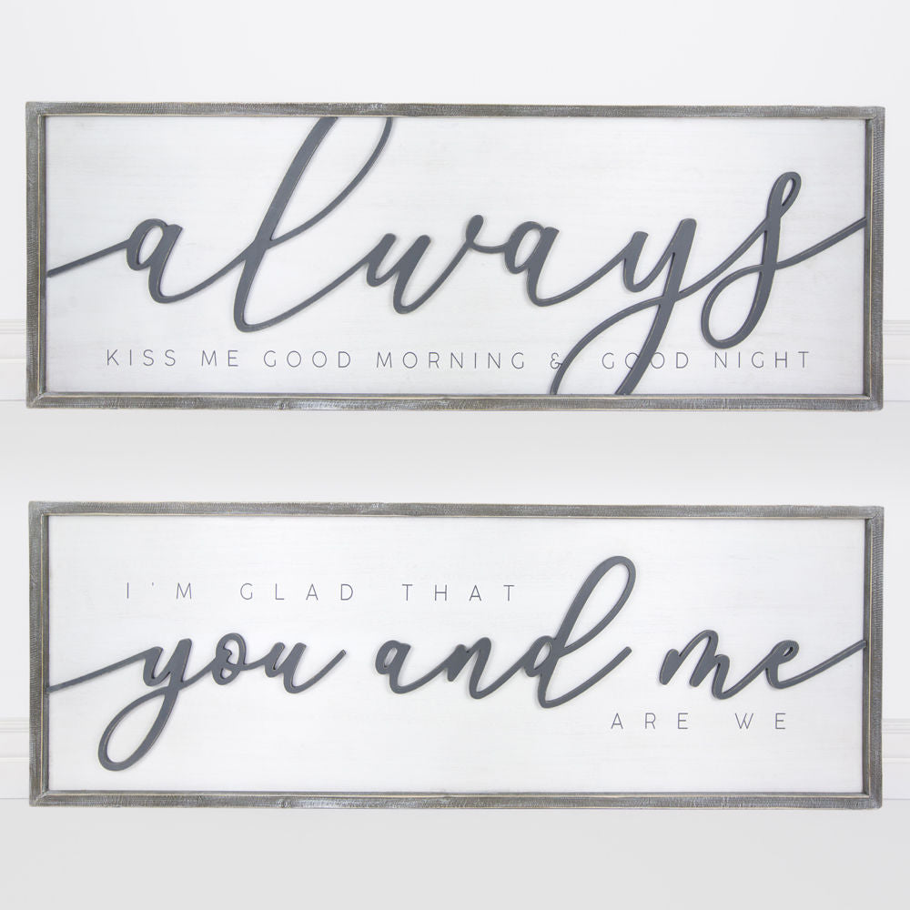 Reversible Wood Frame Sign - You/Me