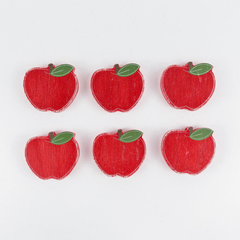 Apple Wood Shapes Set of 6