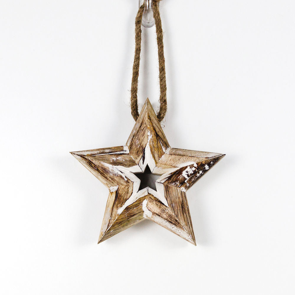 8" Mango Wood Star Ornament - Believe In Kindness