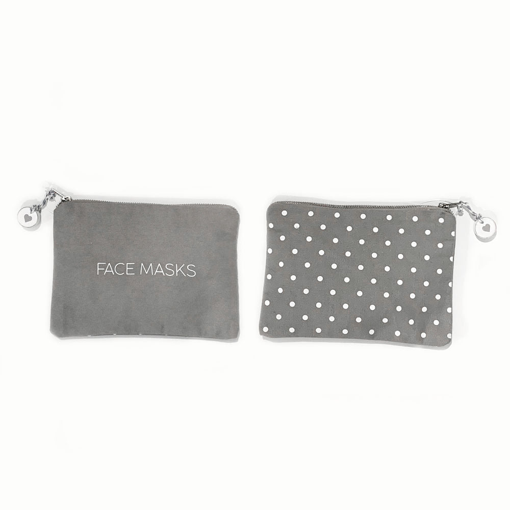 Canvas Clutch - Face Masks Polka Dot Design