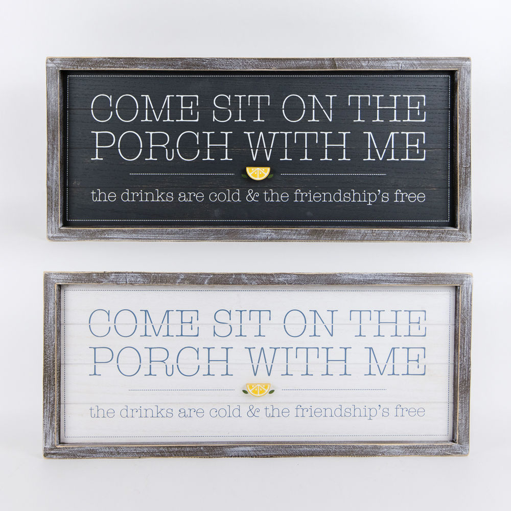 25" Reversible Porch Wood Sign