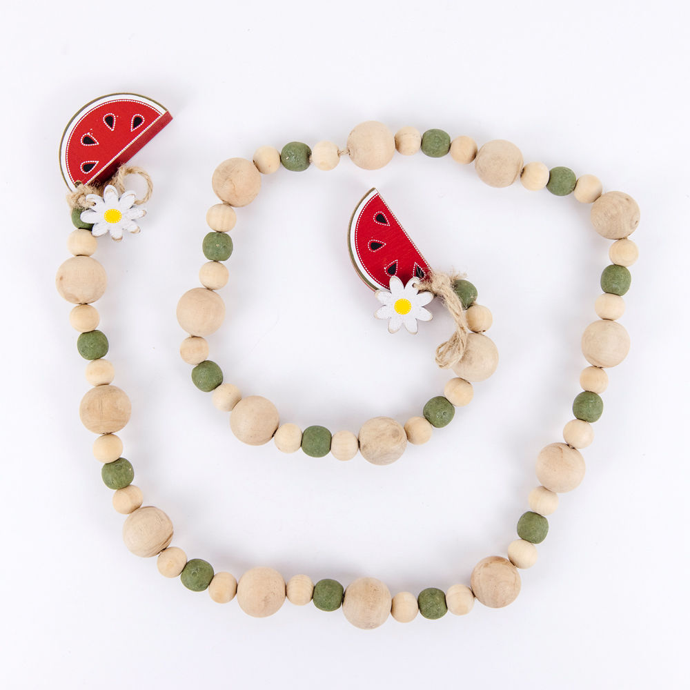Watermelon Wood Bead Garland