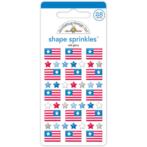 Old Glory Shape Sprinkles - Hometown USA - Doodlebug Design