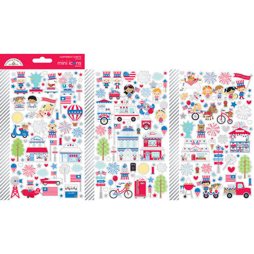 Hometown USA Mini Icons Stickers - Doodlebug Design
