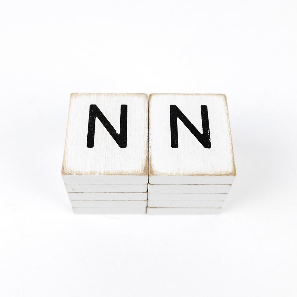 Wood Letter Tiles Set - Letter N