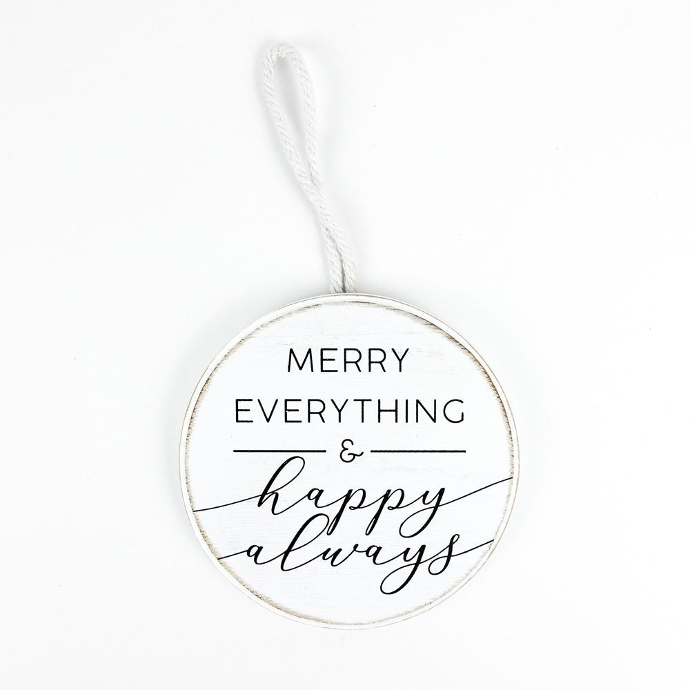 Happy Round Wood Ornament