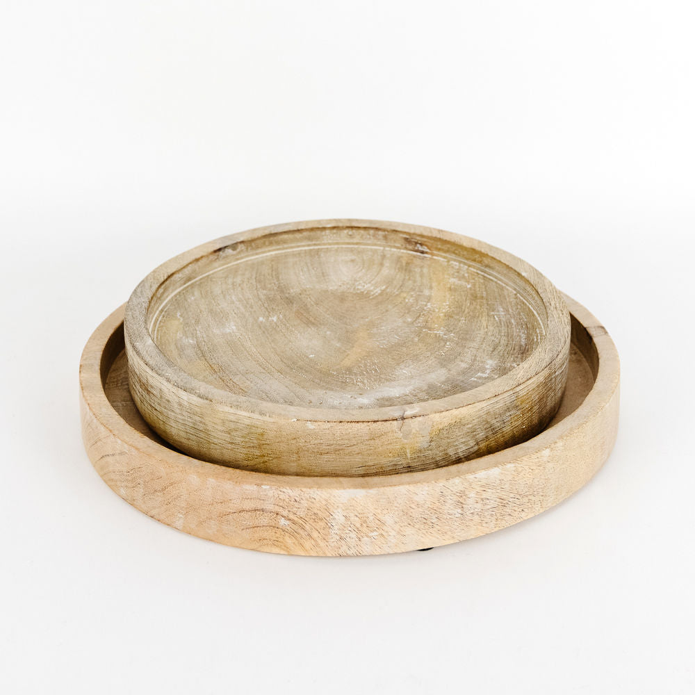 Mango Wood Nested Trays - Set of 2