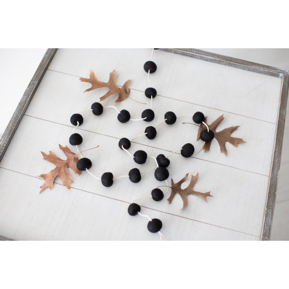 Black Felt Ball Garland