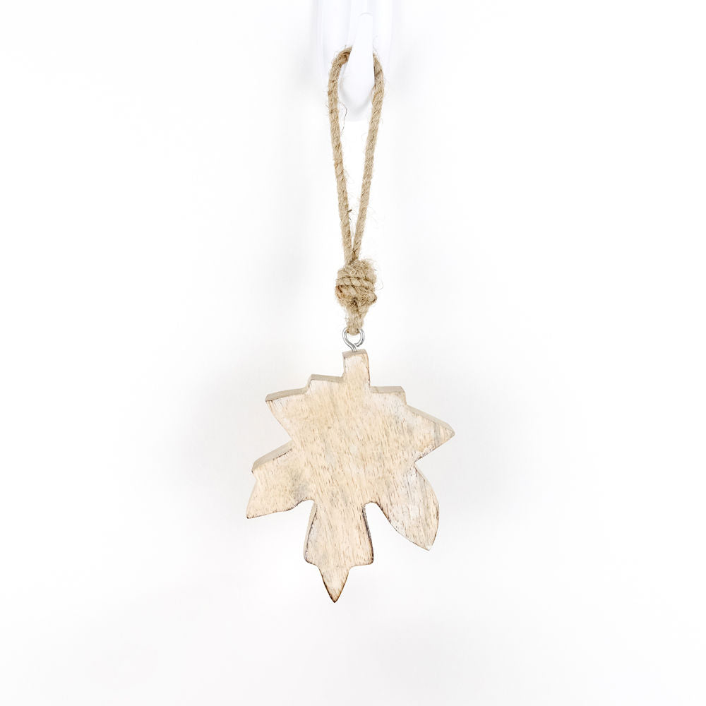 Mango Wood Leaf Ornament