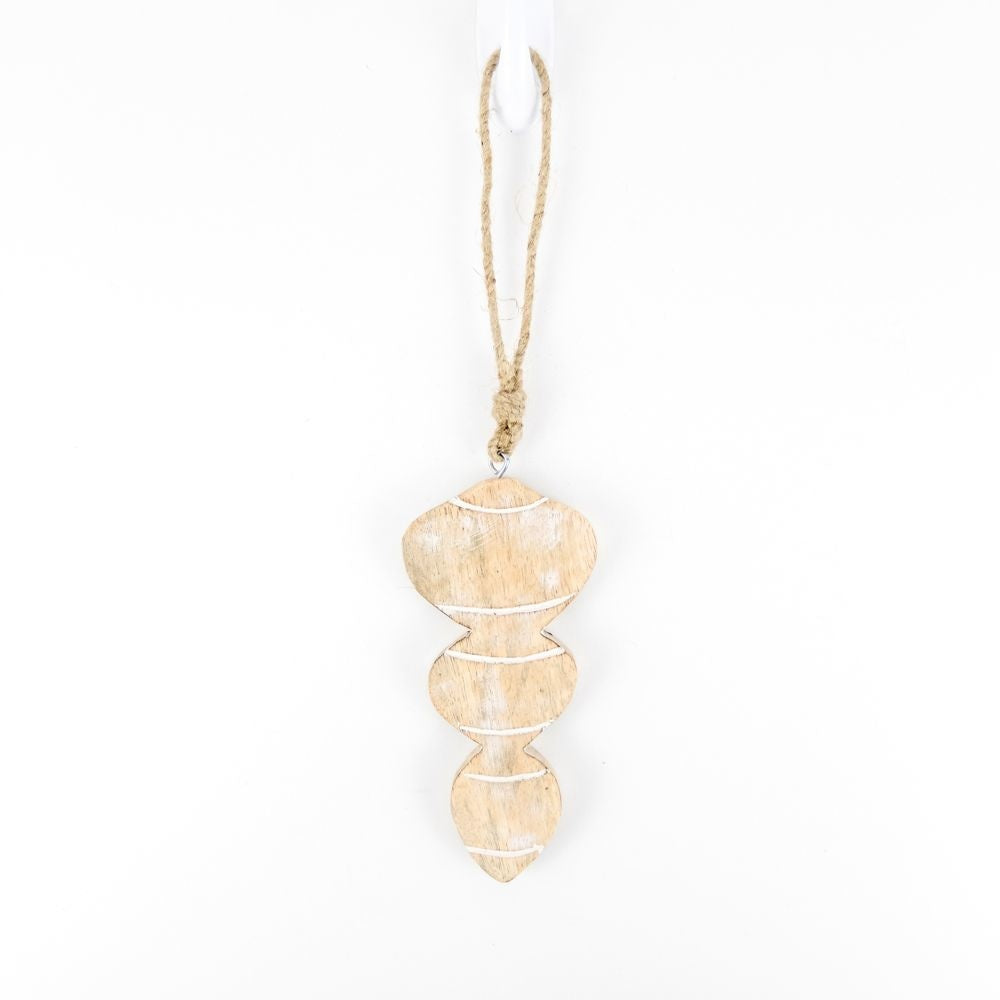 Mango Wood Teardrop Ornament - Believe In Kindness