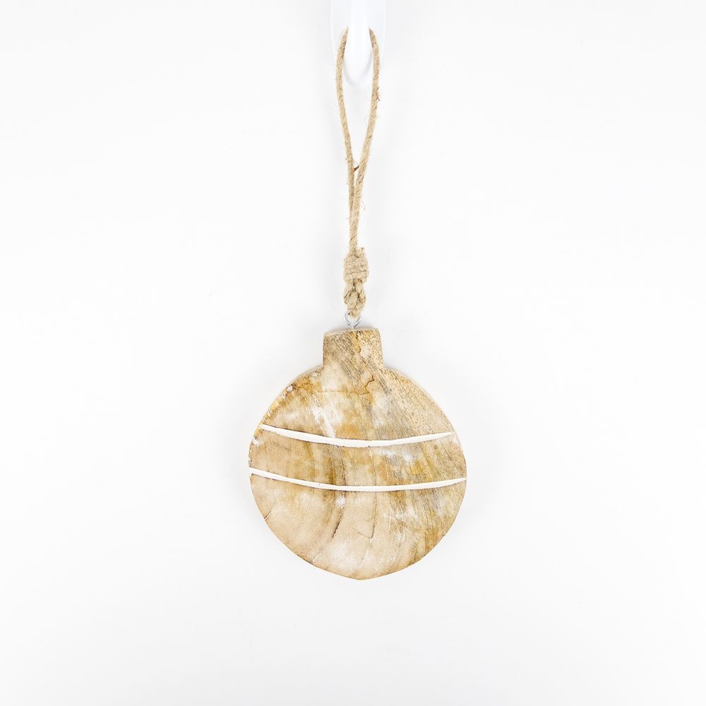 Mango Wood Believe Ball Ornament