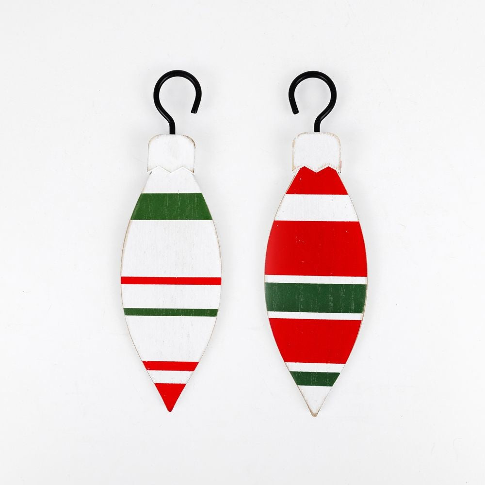 Christmas Teardrop Wood Ornament