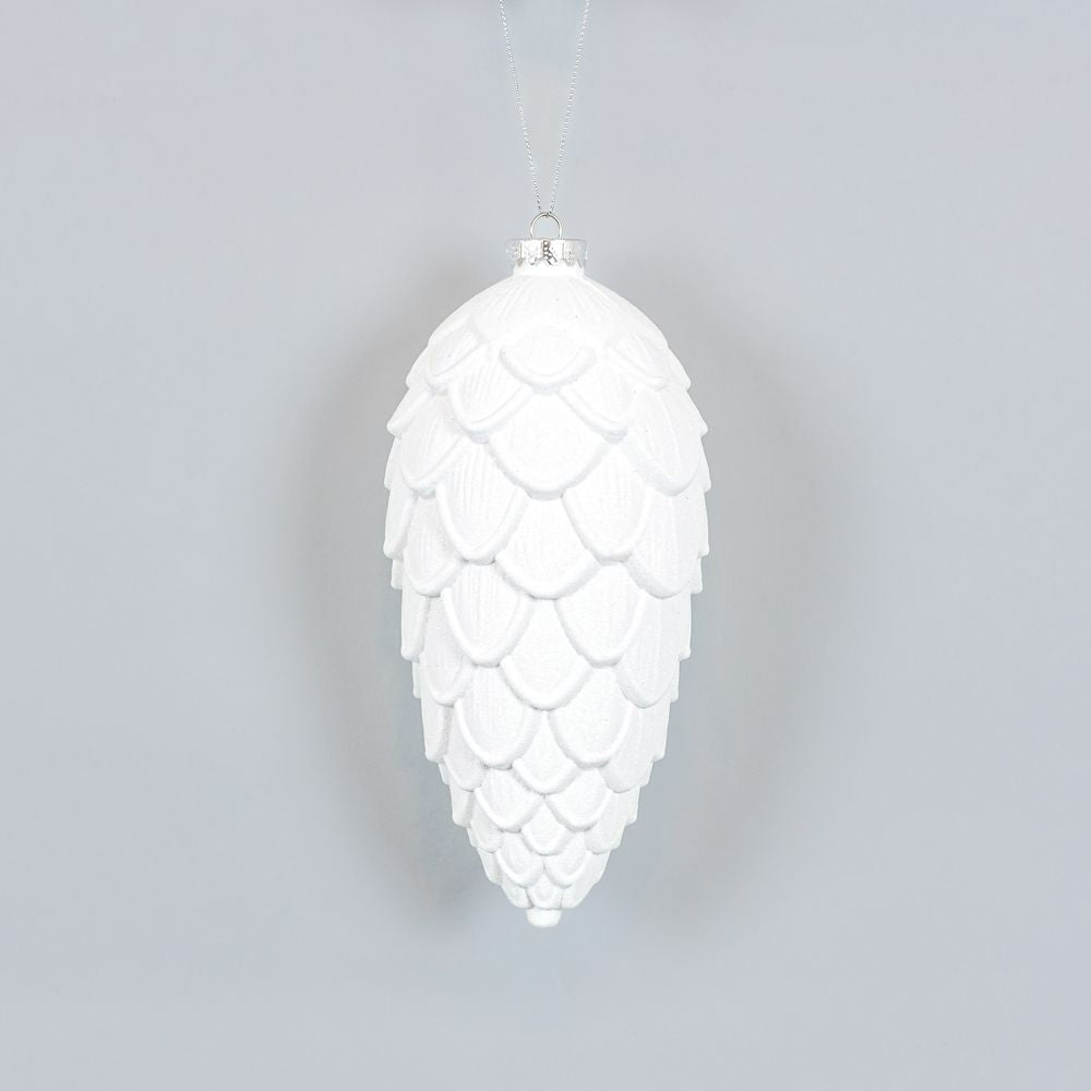 8" White Pine Cone Ornament
