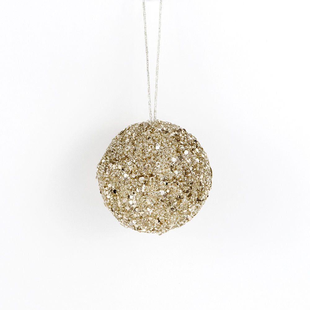3" Jewel Ball Ornament - Champagne