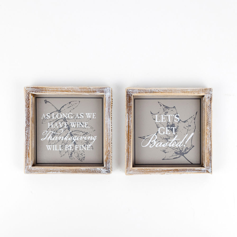 Wood Framed Wine Standard Sign