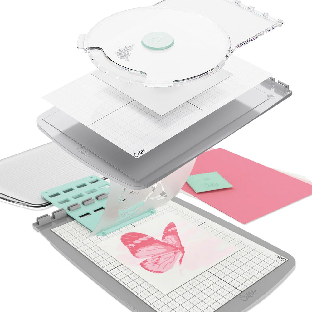 Sizzix Stencil & Stamp & Spin Tool Bundle – Includes Stencil & Stamp Tool + Stamp & Spin Accessory