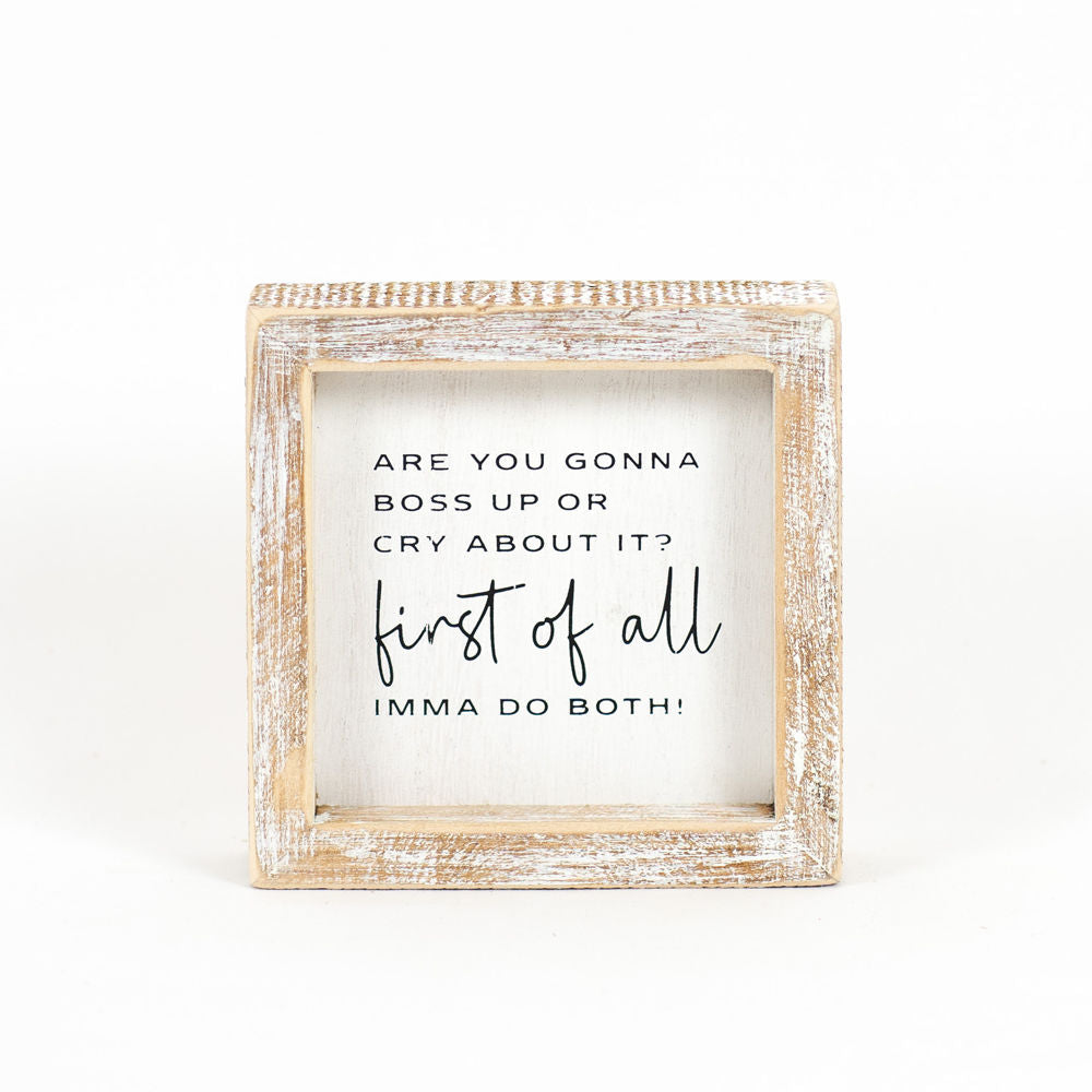 5x5 Wood Frame Sign - First