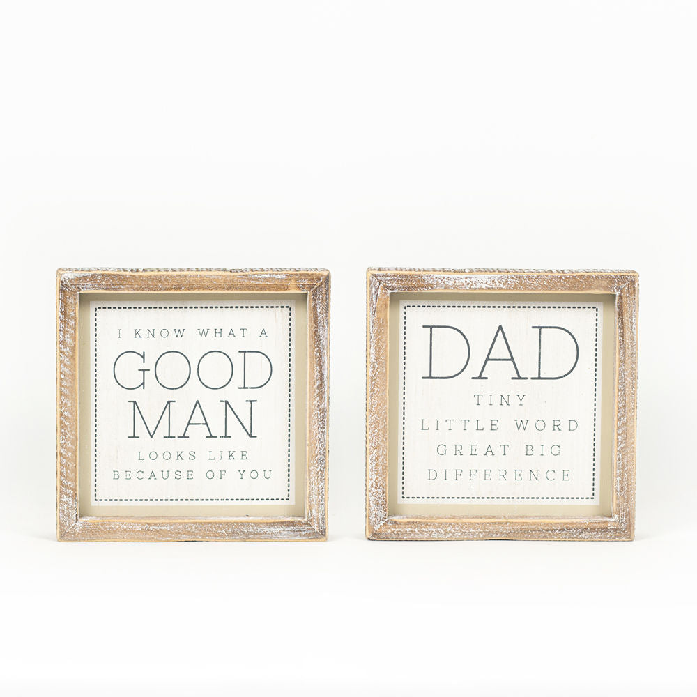 Reversible Dad Wood Frame Sign