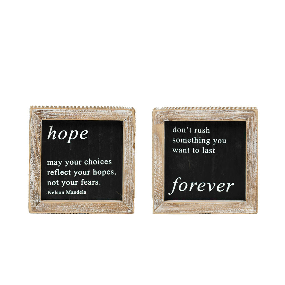 Reversible Wood Frame Sign - Hope/Forever