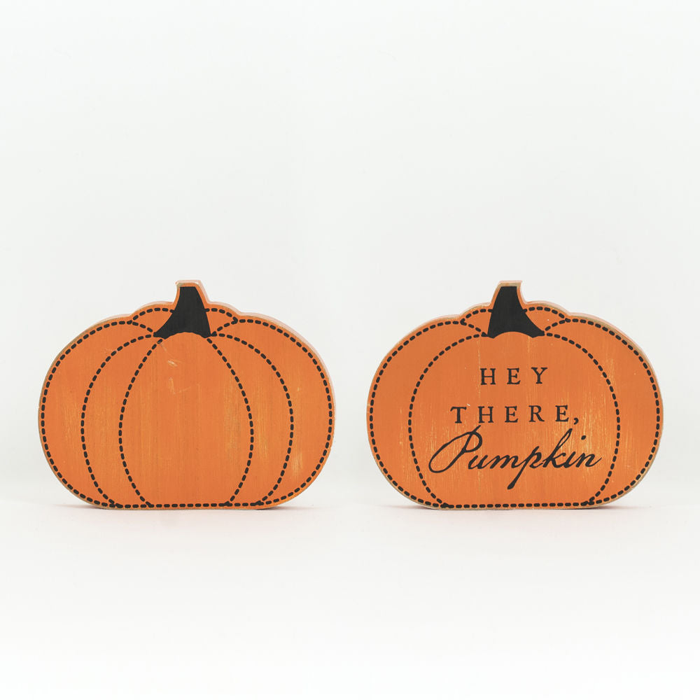 Reversible Pumpkin Wood Sign