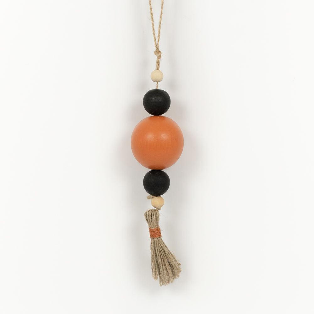 Wood Bead Ornament with Tassel