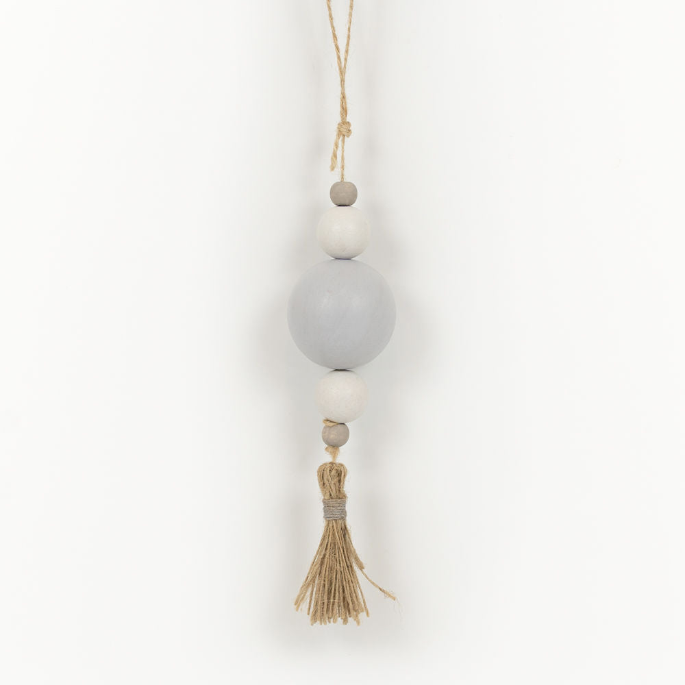 Wood Bead Ornament with Tassel