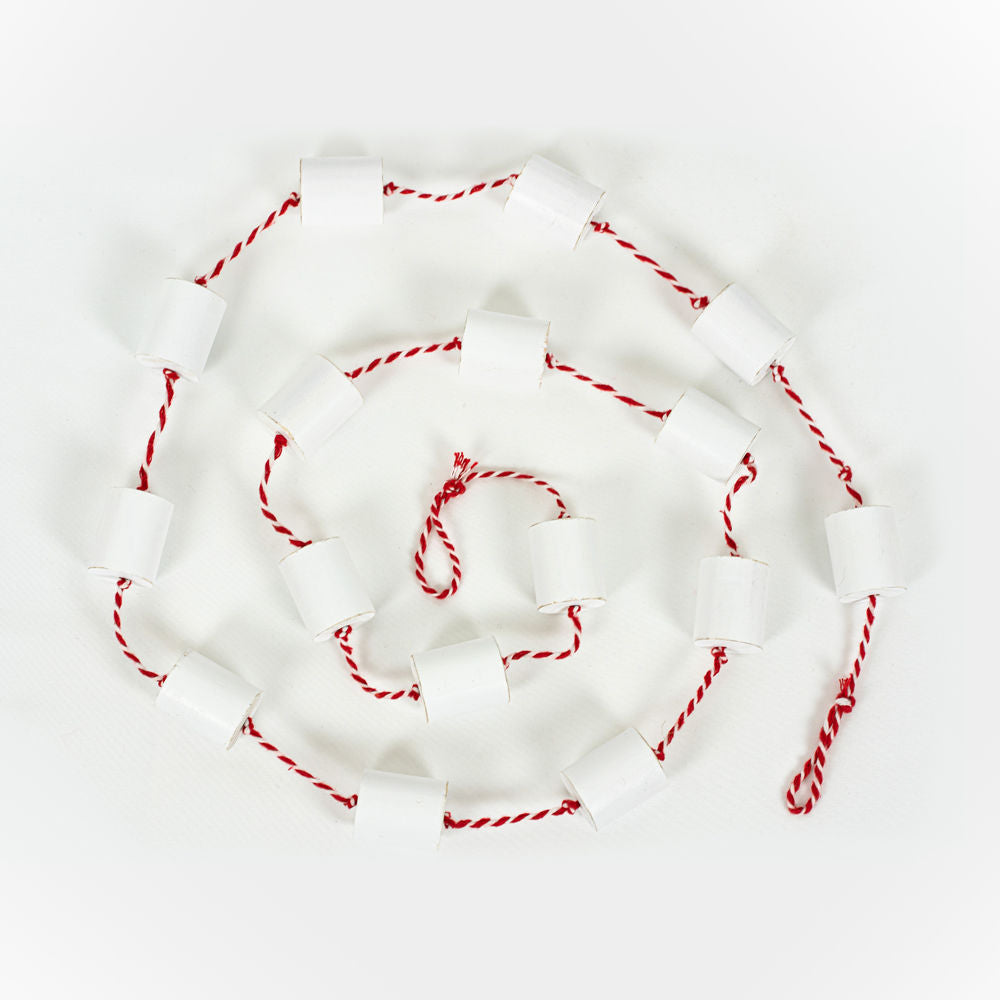 Marshmallow Garland - White & Red