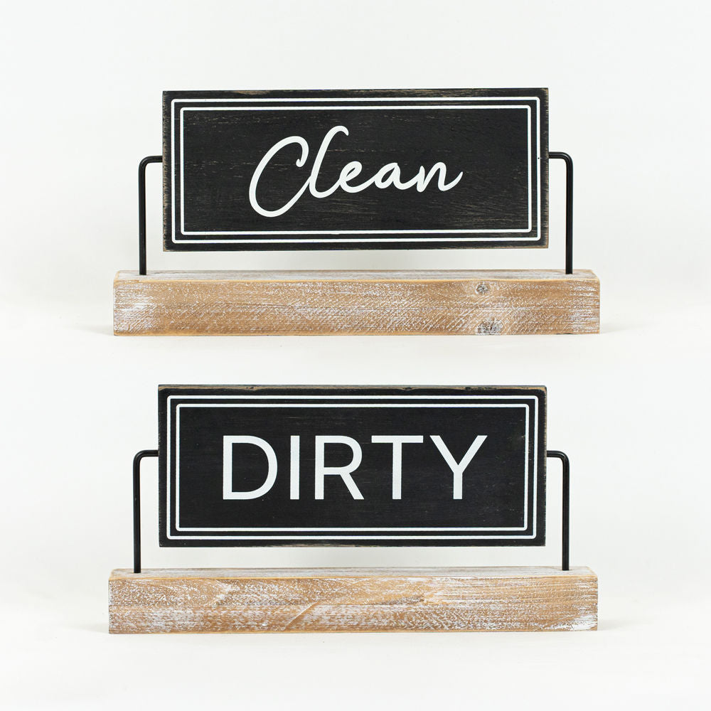 12x6 Reversible Wood Sign (Dirty/Clean)