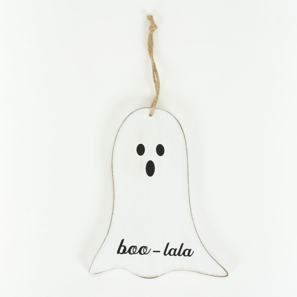 Wood Ghost Ornament - BOO