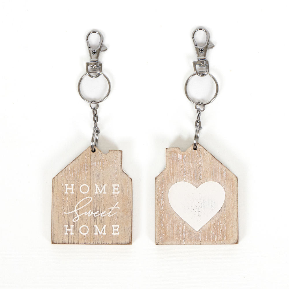 HOME Reversible Wood Keychain