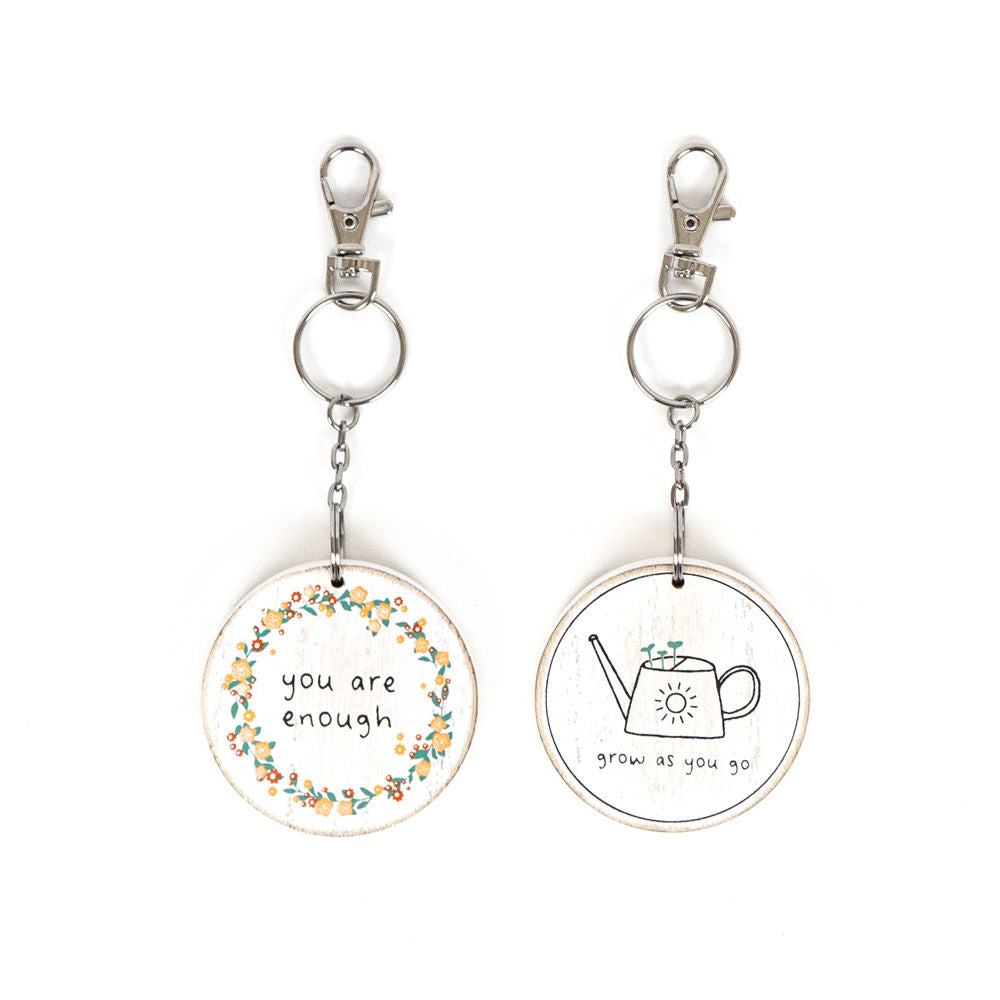 Mental Health Wood Keychain - Enough/Grow