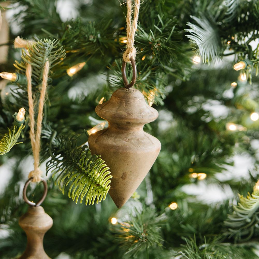 Wood Spindle Ornament - Winter Wishes Collection