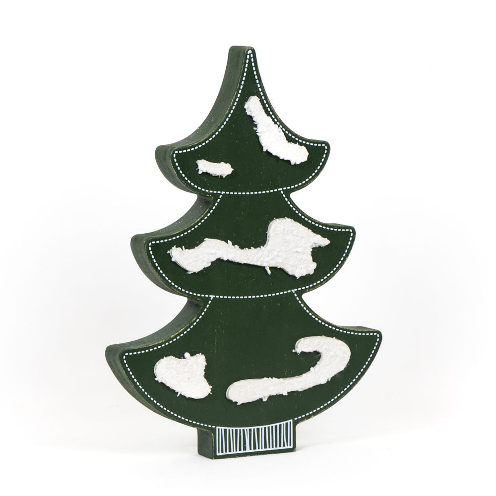 Chunky Wood Tree - Green & White