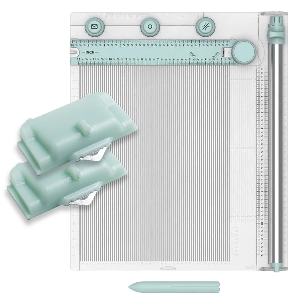 Sizzix Scoring & Trimmer Bundle – Includes Scoring Board & Trimmer + Replacement Blades (Save on Blades!)