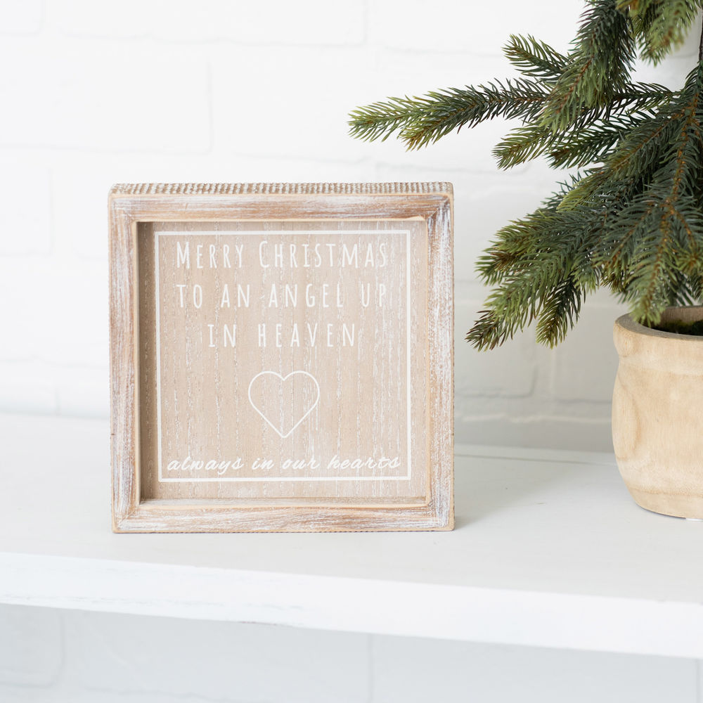 Angel Memorial Wood Sign - Christmas Remembrance