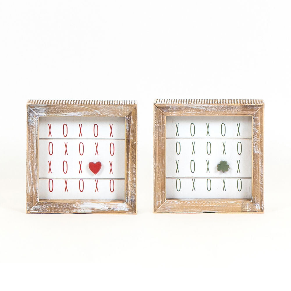 XOXO Reversible Wood Frame Sign