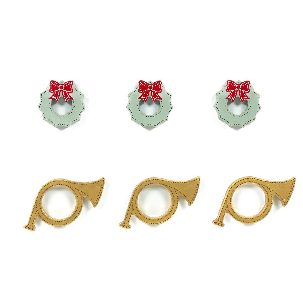 4x2 Wood Shape Set - Wreath & Horn