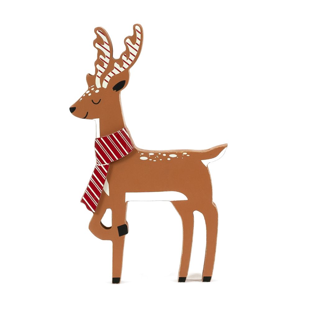 Multicolor Chunky Wood Reindeer