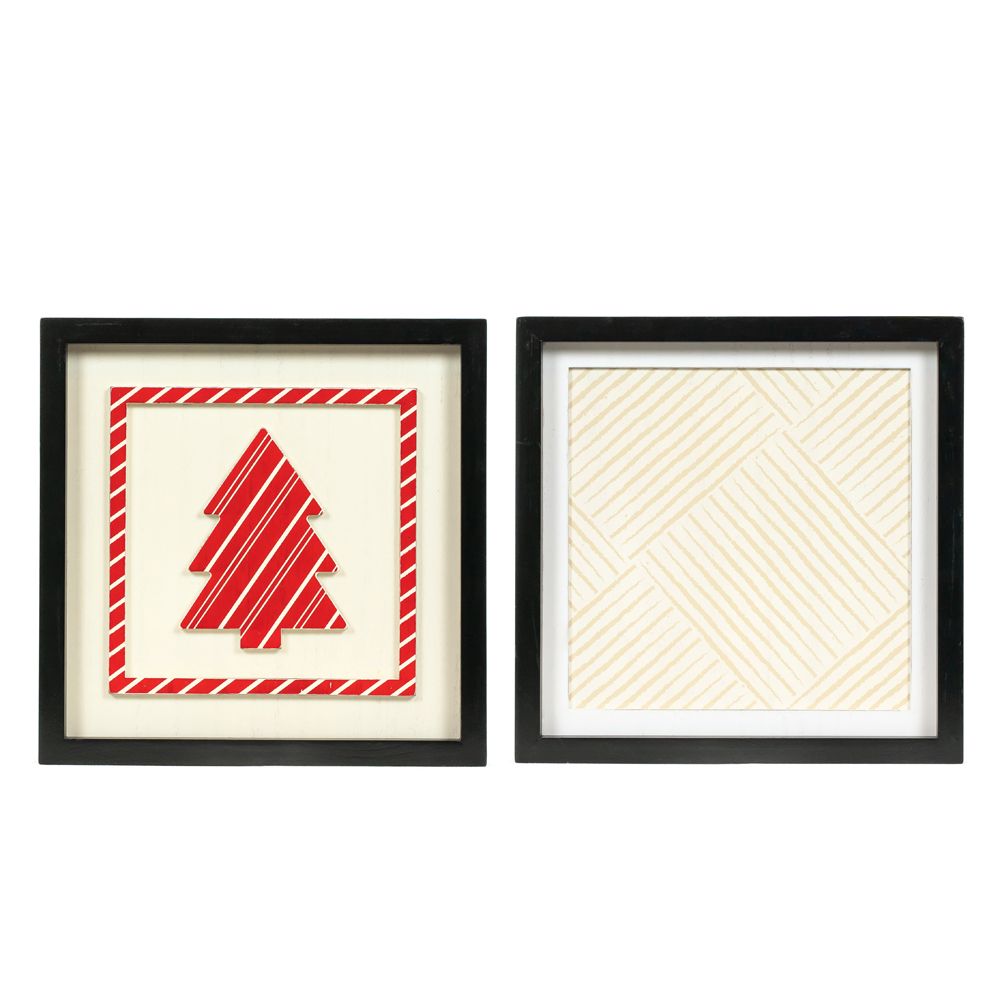 10x10 Reversible Wood Frame Sign - Tree & Stripe